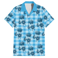 Blue Palaka Hawaii Hawaiian Shirt Hawaiian Lehua Blossoms LT05 Blue - Polynesian Pride