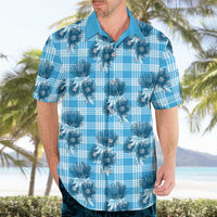 Blue Palaka Hawaii Hawaiian Shirt Hawaiian Lehua Blossoms LT05 - Polynesian Pride