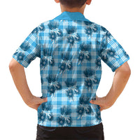 Blue Palaka Hawaii Hawaiian Shirt Hawaiian Lehua Blossoms LT05 - Polynesian Pride
