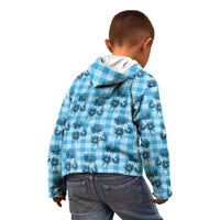 Blue Palaka Hawaii Kid Hoodie Hawaiian Lehua Blossoms LT05 - Polynesian Pride