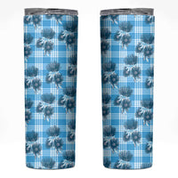 Blue Palaka Hawaii Skinny Tumbler Hawaiian Lehua Blossoms