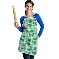 Green Palaka Hawaii Apron Hawaiian Lehua Blossoms