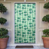 Green Palaka Hawaii Door Cover Hawaiian Lehua Blossoms