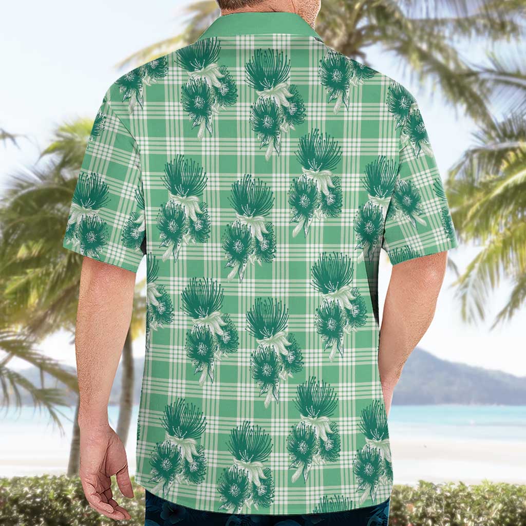 Green Palaka Hawaii Hawaiian Shirt Hawaiian Lehua Blossoms LT05 - Polynesian Pride