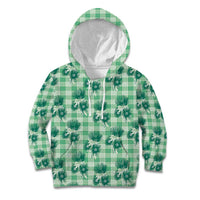 Green Palaka Hawaii Kid Hoodie Hawaiian Lehua Blossoms LT05 Hoodie Green - Polynesian Pride