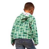 Green Palaka Hawaii Kid Hoodie Hawaiian Lehua Blossoms LT05 - Polynesian Pride