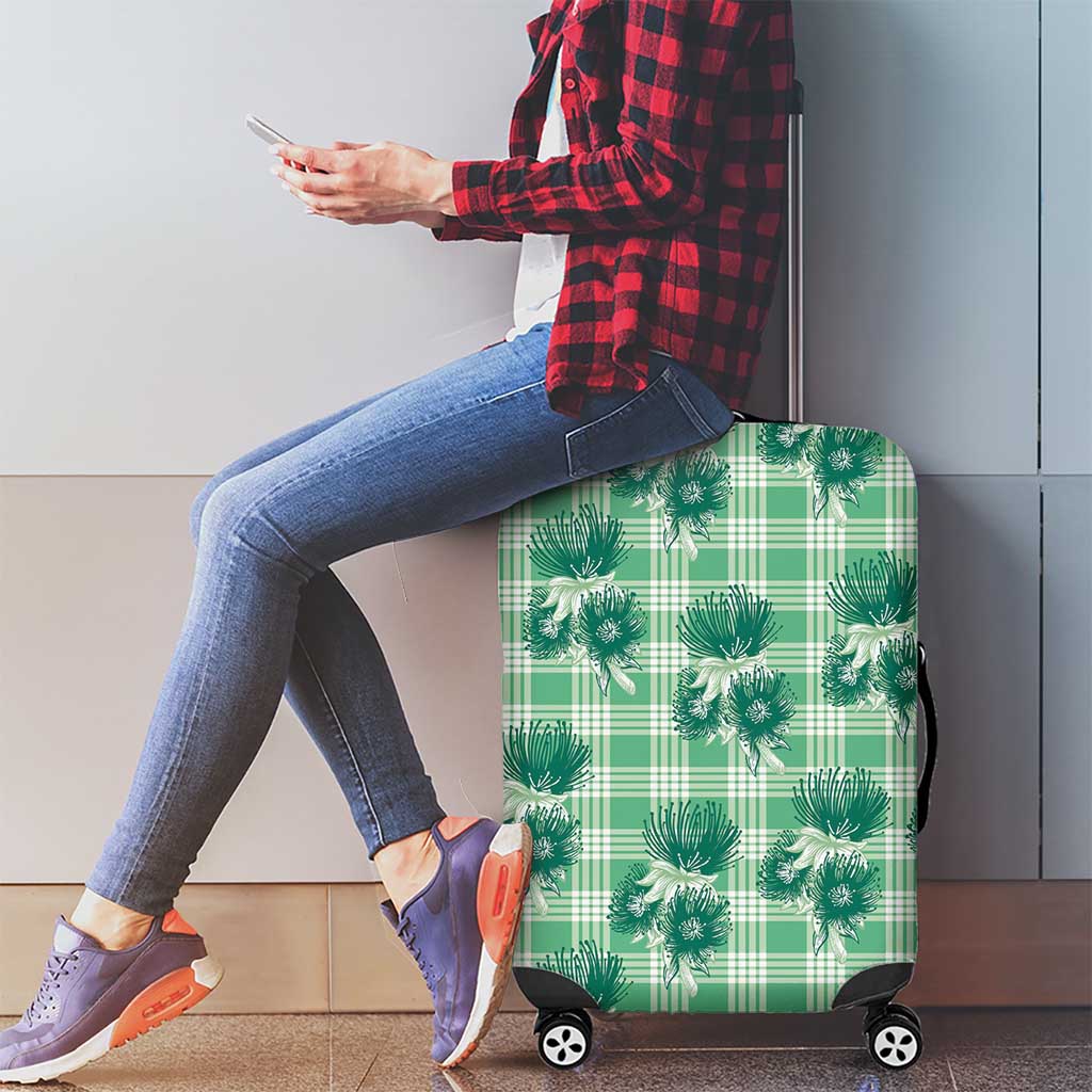 Green Palaka Hawaii Luggage Cover Hawaiian Lehua Blossoms LT05 - Polynesian Pride