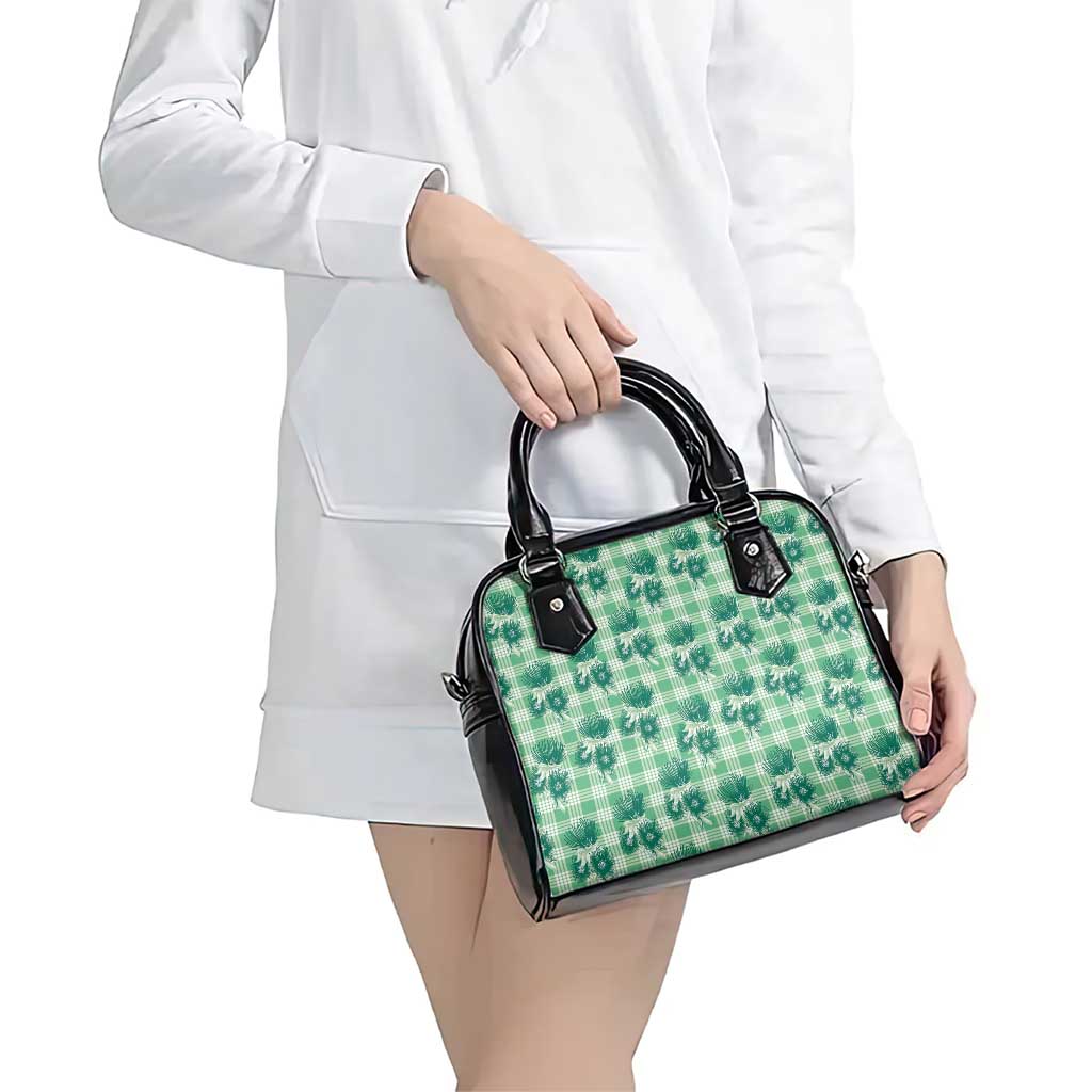 Green Palaka Hawaii Shoulder Handbag Hawaiian Lehua Blossoms