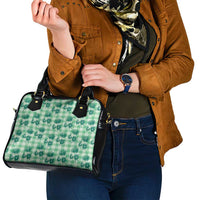 Green Palaka Hawaii Shoulder Handbag Hawaiian Lehua Blossoms