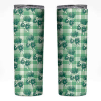 Green Palaka Hawaii Skinny Tumbler Hawaiian Lehua Blossoms LT05 Green - Polynesian Pride