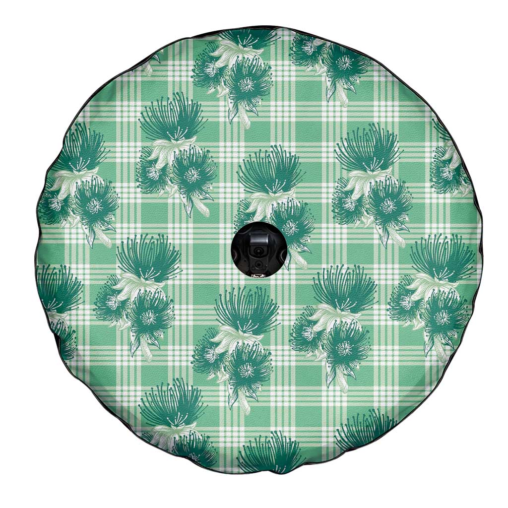 Green Palaka Hawaii Spare Tire Cover Hawaiian Lehua Blossoms
