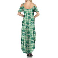 Green Palaka Hawaii Summer Maxi Dress Hawaiian Lehua Blossoms LT05 - Polynesian Pride