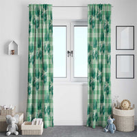 Green Palaka Hawaii Window Curtain Hawaiian Lehua Blossoms