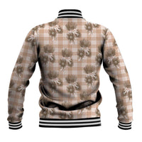 Brown Palaka Hawaii Baseball Jacket Hawaiian Lehua Blossoms