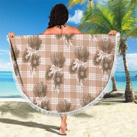 Brown Palaka Hawaii Beach Blanket Hawaiian Lehua Blossoms