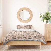 Brown Palaka Hawaii Bedding Set Hawaiian Lehua Blossoms