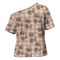 Brown Palaka Hawaii Cross Shoulder Shirt Hawaiian Lehua Blossoms LT05 - Polynesian Pride