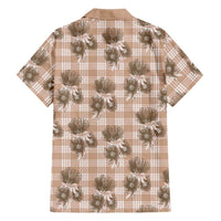 Brown Palaka Hawaii Family Matching Mermaid Dress and Hawaiian Shirt Hawaiian Lehua Blossoms