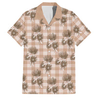 Brown Palaka Hawaii Family Matching Summer Maxi Dress and Hawaiian Shirt Hawaiian Lehua Blossoms