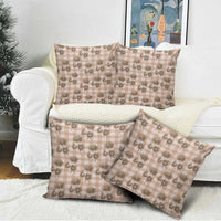 Brown Palaka Hawaii Pillow Cover Hawaiian Lehua Blossoms