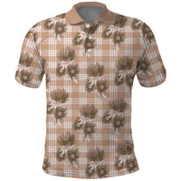 Brown Palaka Hawaii Polo Shirt Hawaiian Lehua Blossoms LT05 Brown - Polynesian Pride