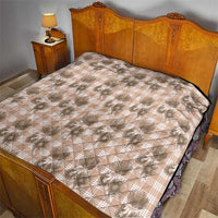 Brown Palaka Hawaii Quilt Hawaiian Lehua Blossoms
