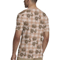 Brown Palaka Hawaii Rugby Jersey Hawaiian Lehua Blossoms
