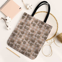Brown Palaka Hawaii Tote Bag Hawaiian Lehua Blossoms