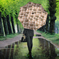 Brown Palaka Hawaii Umbrella Hawaiian Lehua Blossoms