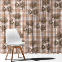 Brown Palaka Hawaii Window Curtain Hawaiian Lehua Blossoms
