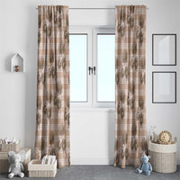 Brown Palaka Hawaii Window Curtain Hawaiian Lehua Blossoms