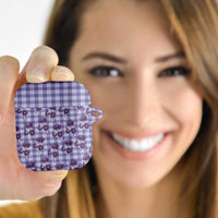 Purple Palaka Hawaii AirPods Case Hawaiian Lehua Blossoms