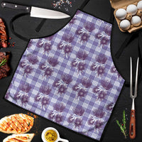 Purple Palaka Hawaii Apron Hawaiian Lehua Blossoms