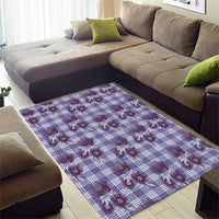 Purple Palaka Hawaii Area Rug Hawaiian Lehua Blossoms