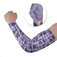 Purple Palaka Hawaii Arm Sleeves Hawaiian Lehua Blossoms