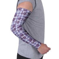 Purple Palaka Hawaii Arm Sleeves Hawaiian Lehua Blossoms