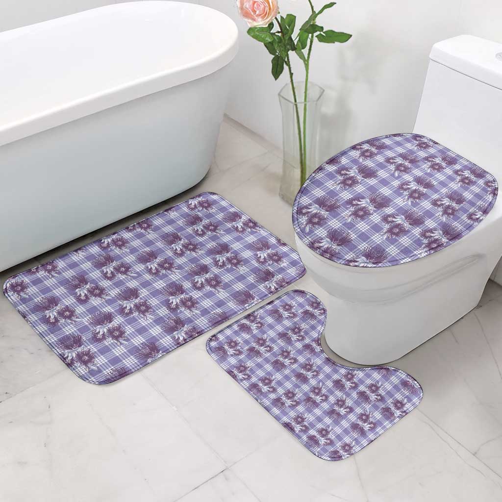 Purple Palaka Hawaii Bathroom Set Hawaiian Lehua Blossoms