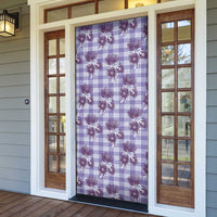 Purple Palaka Hawaii Door Cover Hawaiian Lehua Blossoms