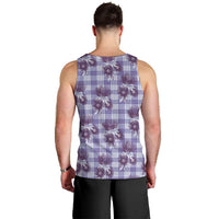 Purple Palaka Hawaii Men Tank Top Hawaiian Lehua Blossoms LT05 - Polynesian Pride