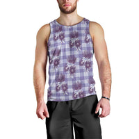 Purple Palaka Hawaii Men Tank Top Hawaiian Lehua Blossoms LT05 - Polynesian Pride