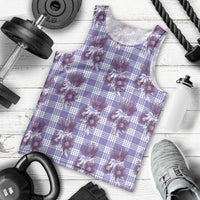 Purple Palaka Hawaii Men Tank Top Hawaiian Lehua Blossoms LT05 - Polynesian Pride