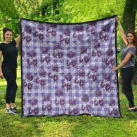 Purple Palaka Hawaii Quilt Hawaiian Lehua Blossoms