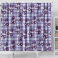 Purple Palaka Hawaii Shower Curtain Hawaiian Lehua Blossoms