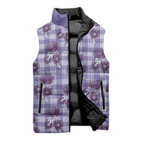Purple Palaka Hawaii Sleeveless Puffer Jacket Hawaiian Lehua Blossoms LT05 - Polynesian Pride