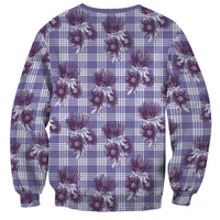 Purple Palaka Hawaii Sweatshirt Hawaiian Lehua Blossoms