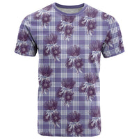Purple Palaka Hawaii T Shirt Hawaiian Lehua Blossoms