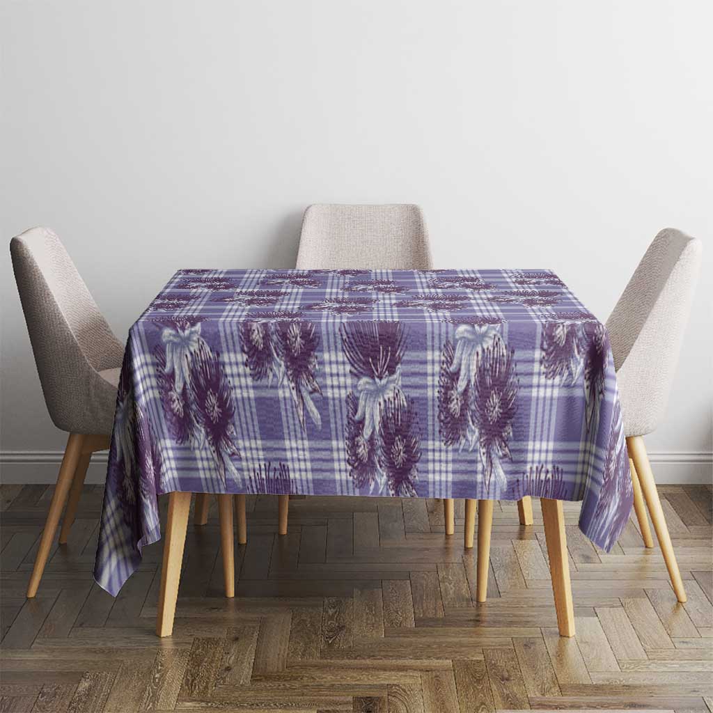 Purple Palaka Hawaii Tablecloth Hawaiian Lehua Blossoms