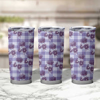 Purple Palaka Hawaii Tumbler Cup Hawaiian Lehua Blossoms