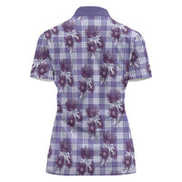 Purple Palaka Hawaii Women Polo Shirt Hawaiian Lehua Blossoms LT05 - Polynesian Pride