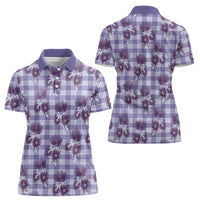 Purple Palaka Hawaii Women Polo Shirt Hawaiian Lehua Blossoms LT05 - Polynesian Pride